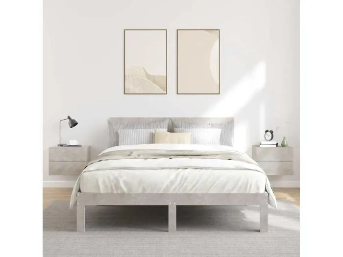 Nachttische 2 Stk. Betongrau 40x30x30 cm Holzwerkstoff