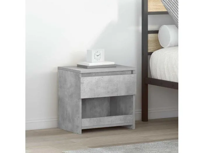Nachttische 2 Stk. Betongrau 40x30x39 cm Holzwerkstoff