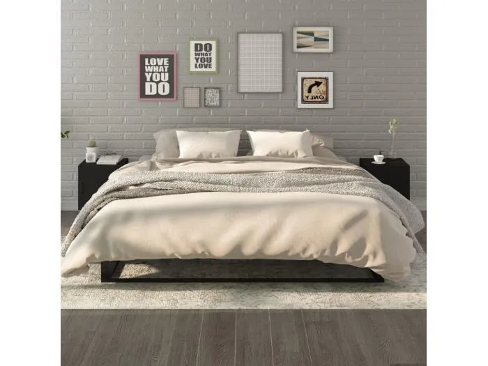 Nachttische 2 Stk. Schwarz Holzwerkstoff