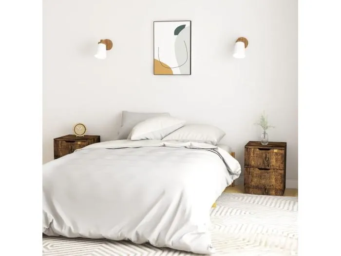 Nachttische 2 Stk. Räuchereiche 40x40x50 cm Spanplatte