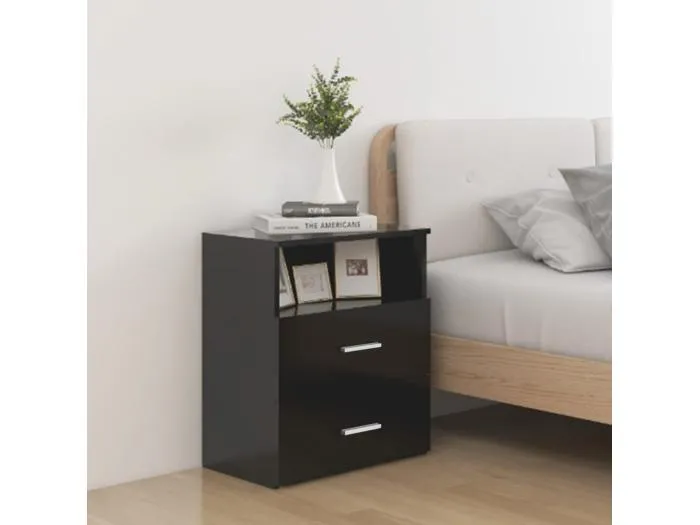 Nachttisch Schwarz 50x32x60 cm