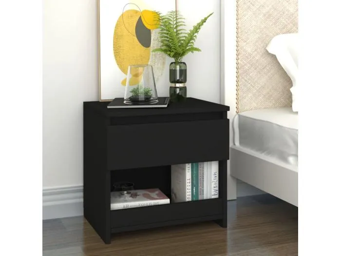 Nachttisch Schwarz 40x30x39 cm Holzwerkstoff