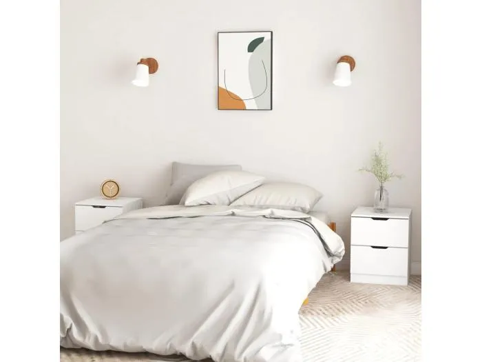 Nachttische 2 Stk. Weiß 40x40x50 cm Spanplatte