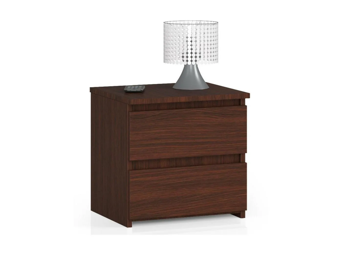 Nachttisch in minimalistischer Optik AKORD CL2 in der Farbe Wenge mit 2 Schubladen B40 x H40 x T35 cm