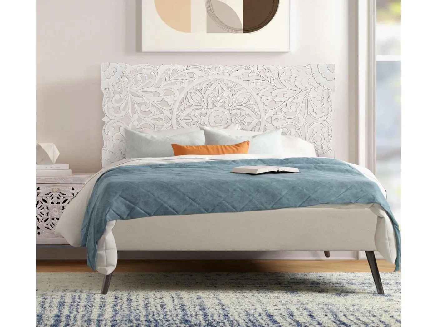 Kopfteil/Panel in Used-Optik in Weiß