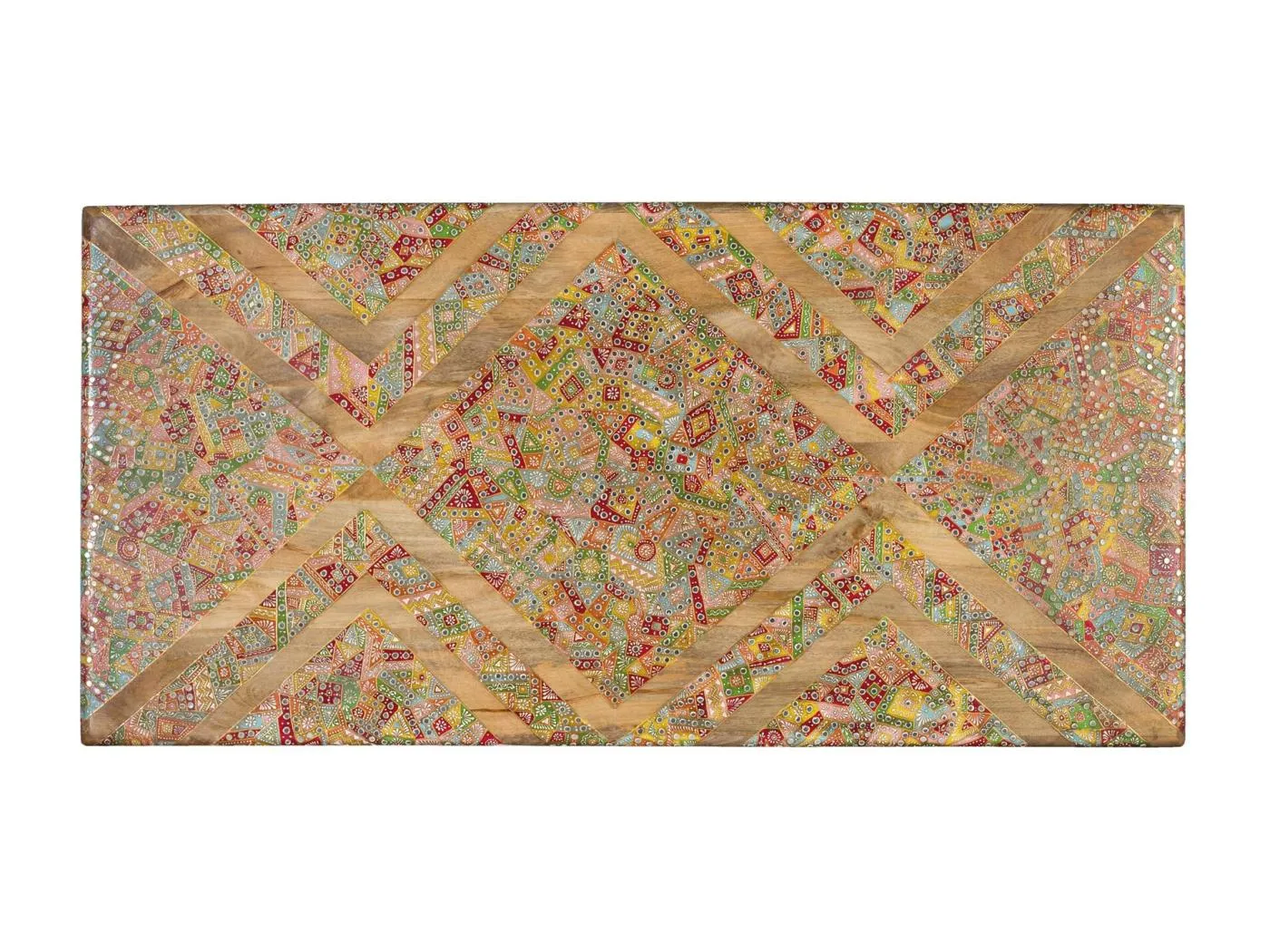 Kopfteil aus Mangoholz mit mehrfarbigen Mosaiken 80 cm