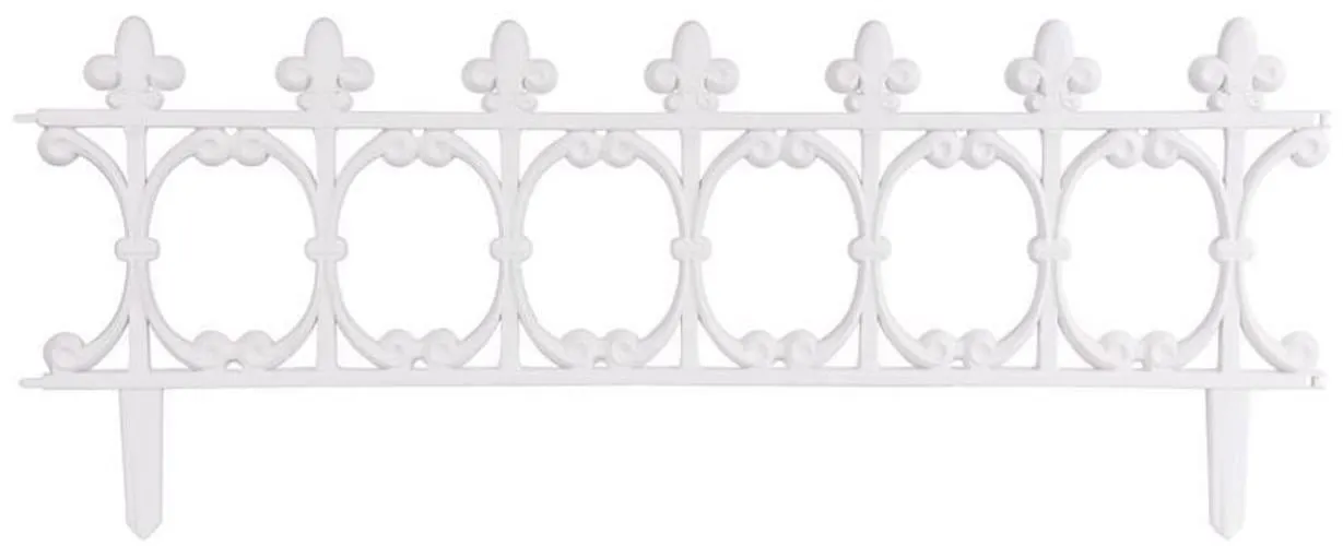 PROREGAL Gartenzaun Mini F755, 87x34cm, Kunststoff, Weiß, 4 Stück, dekoratives