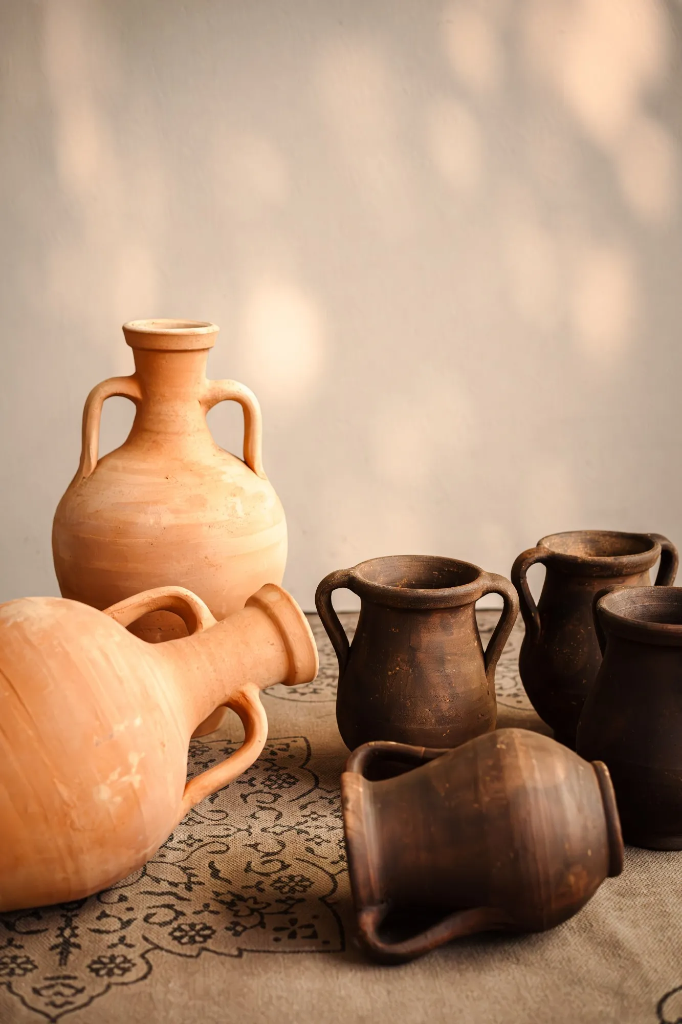 Miniamphore 'Tangia', geseift, H 19 cm, Ø 12 cm