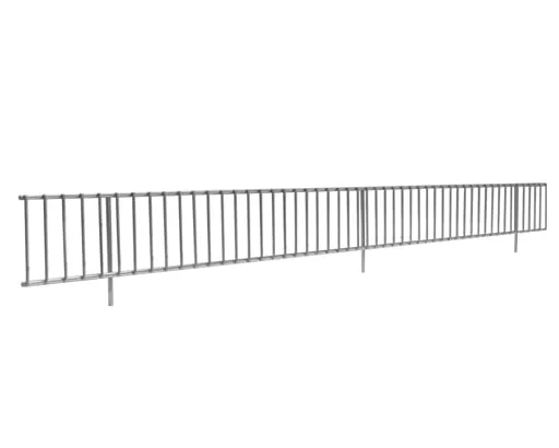 Draht-Schüttgutleiste für Schulte Fachbodenregale mit Stecksystem für MULTIplus85/150 | 130cm | Glanzverzinkt