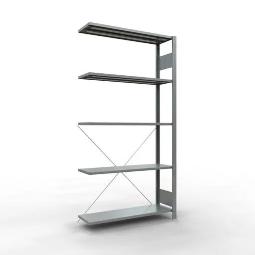 Schulte Eckregal | Anbauregal (Feld C) | HxBxT 200x100x30cm | 5 Ebenen | Kreuzstrebe | Verzinkt