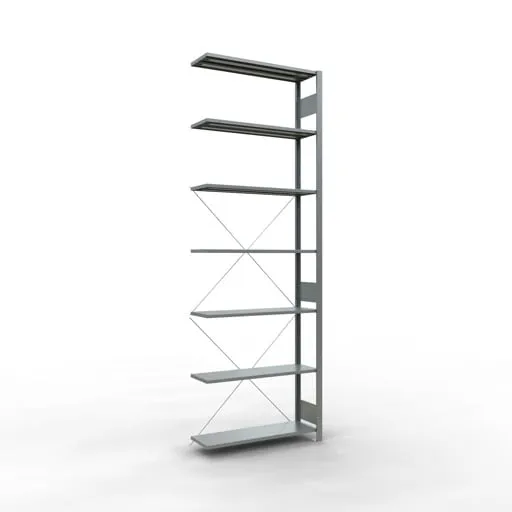 Schulte Eckregal | Anbauregal (Feld C) | HxBxT 300x100x30cm | 7 Ebenen | Kreuzstrebe | Verzinkt