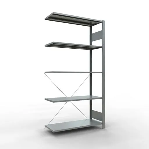 Schulte Eckregal | Anbauregal (Feld C) | HxBxT 200x100x40cm | 5 Ebenen | Kreuzstrebe | Verzinkt