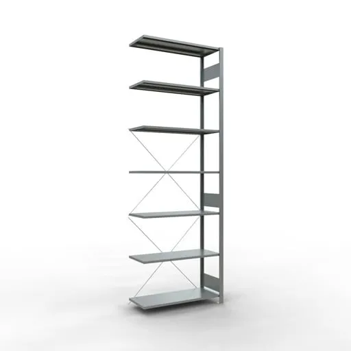 Schulte Eckregal | Anbauregal (Feld C) | HxBxT 300x100x40cm | 7 Ebenen | Kreuzstrebe | Verzinkt
