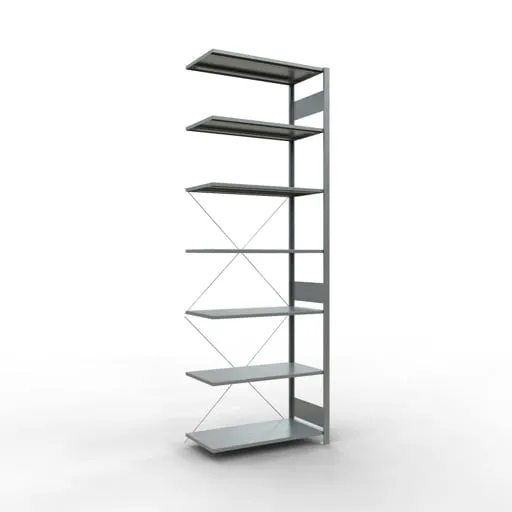 Schulte Eckregal | Anbauregal (Feld C) | HxBxT 300x100x50cm | 7 Ebenen | Kreuzstrebe | Verzinkt