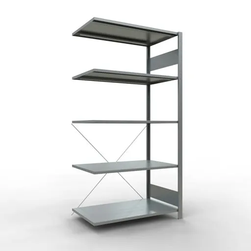 Schulte Eckregal | Anbauregal (Feld C) | HxBxT 200x100x60cm | 5 Ebenen | Kreuzstrebe | Verzinkt