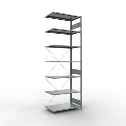 Schulte Eckregal | Anbauregal (Feld C) | HxBxT 300x100x60cm | 7 Ebenen | Kreuzstrebe | Verzinkt