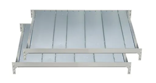 Zusatzebene für Schulte Doppel-Kanbanregal MULTIplus150 | BxT 100x80cm | Traglast 150kg | mit Trenn- und Seitenführungen | Verzinkt