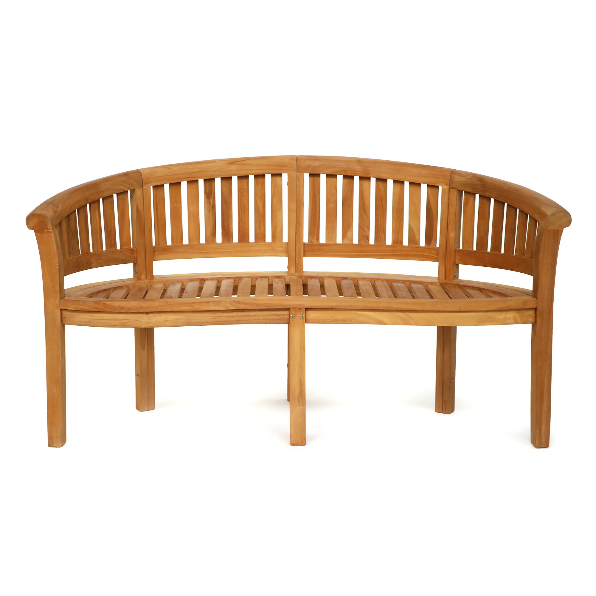 Teak-Rundbank 'Stralsund', natur, B 160 cm, T 54 cm , H 85 cm