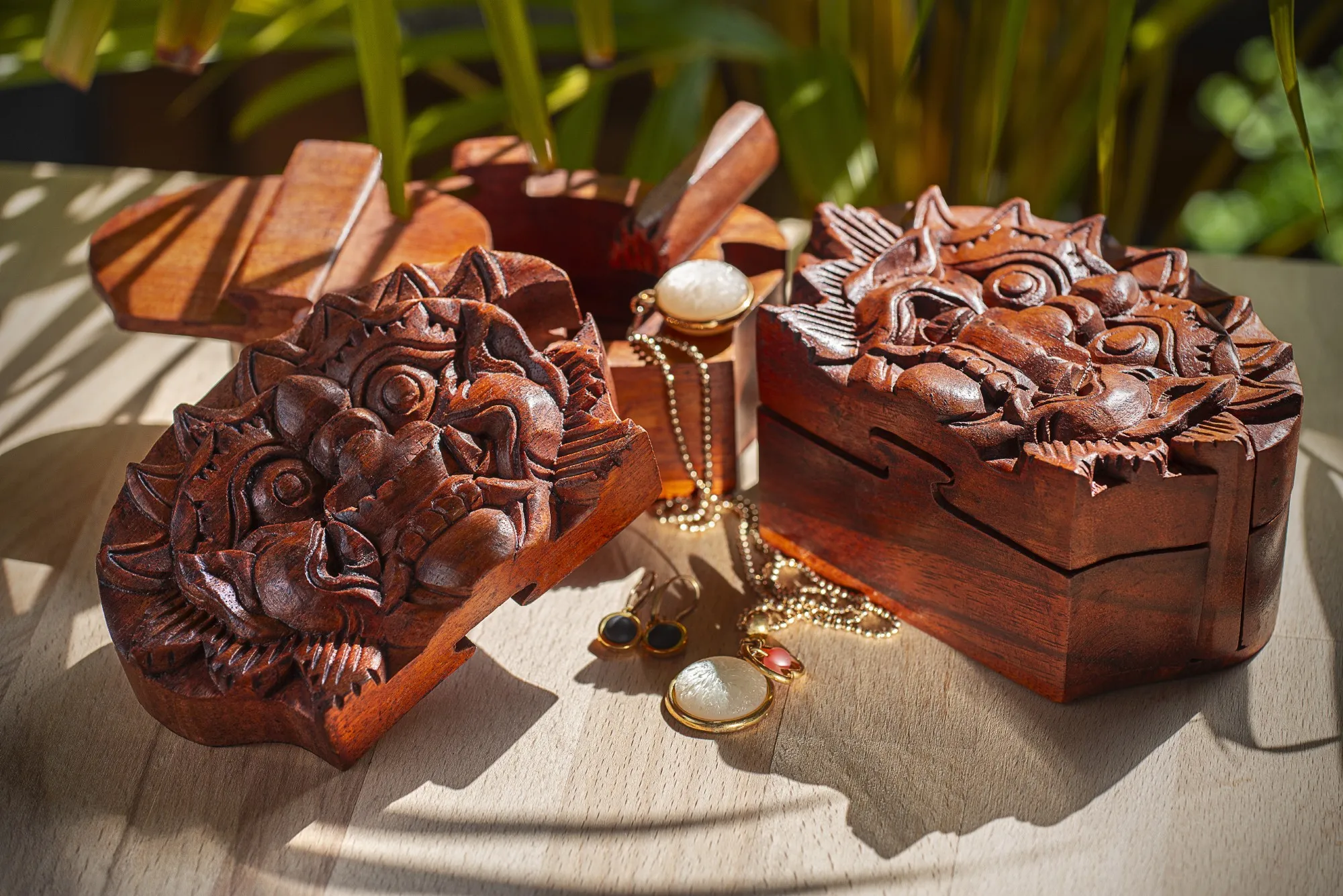 Secret Box 'Barong', natur, T 9 cm, B 13 cm, H 7 cm