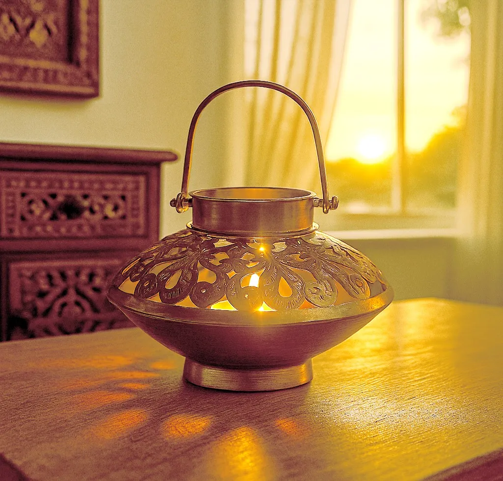 Teelichthalter, antikfinish, Ø 18 cm, H 11 cm