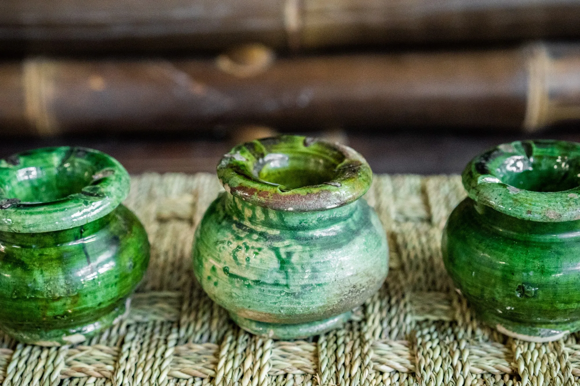 Aschenbecher Tamegroute, grün, Ø 10 cm, H 8 cm