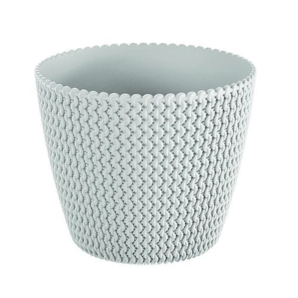 PROREGAL Blumentopf Strickmuster 157/132mm, 1,7 Liter, Weiß