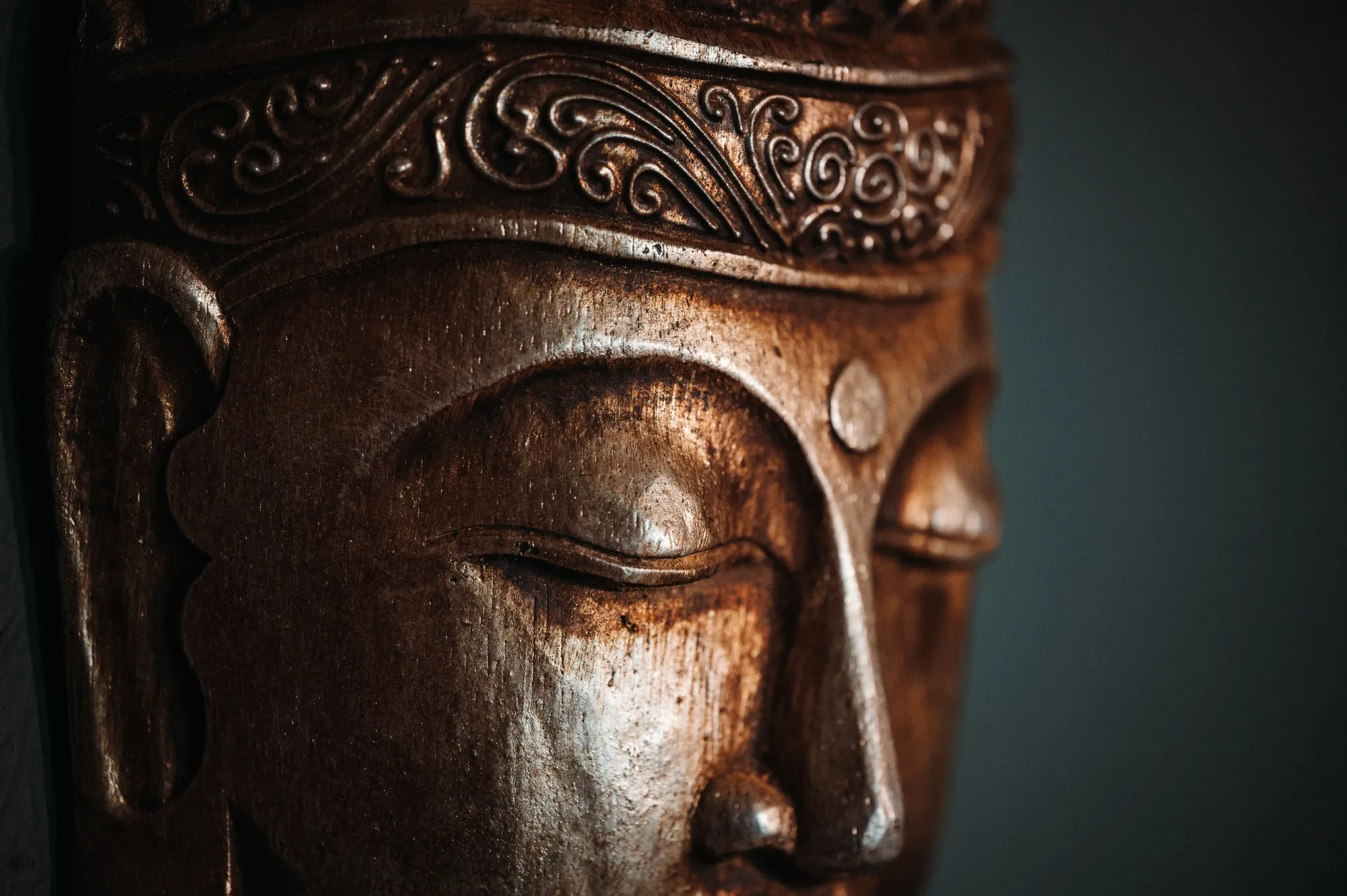 Buddha Maske, antik gold, H 25 cm, B 20 cm, L 10 cm