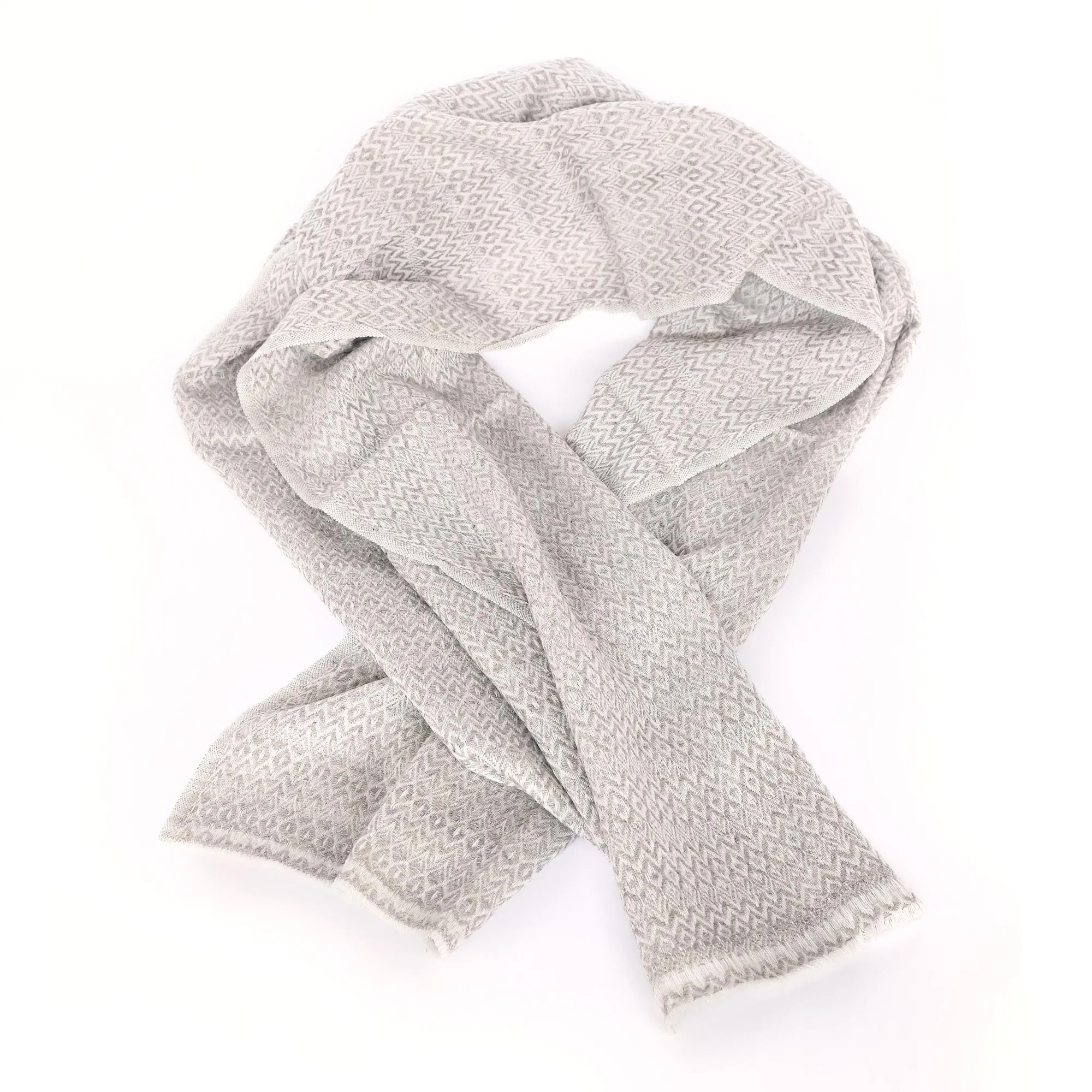 Wollstola 'Viktor', beige, weiß, L 200 cm, B 70 cm