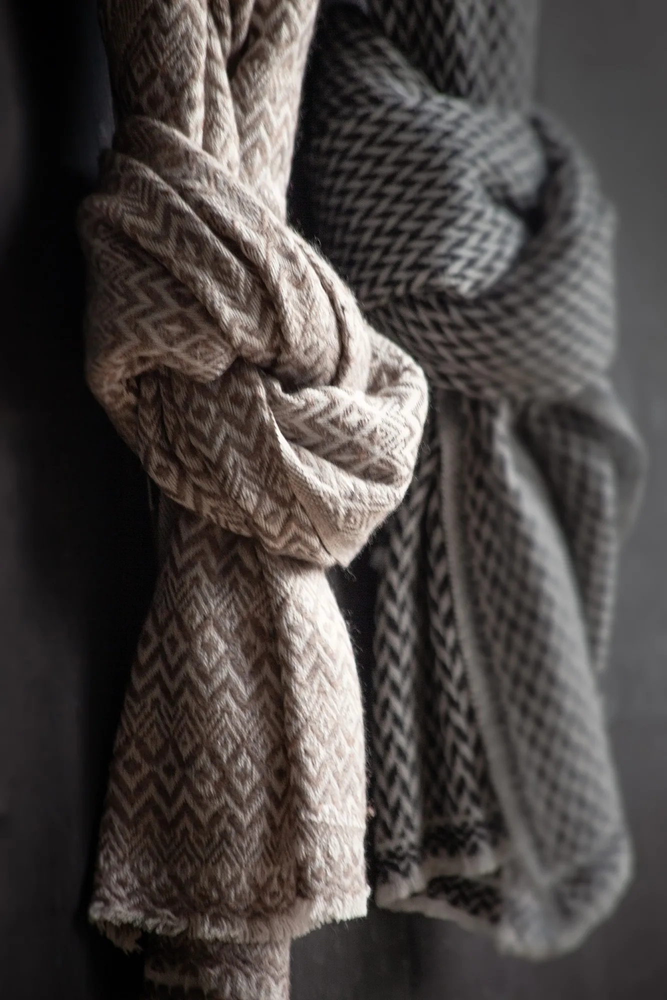 Wollschal 'Viktor', natur, T 36 cm, B 180 cm