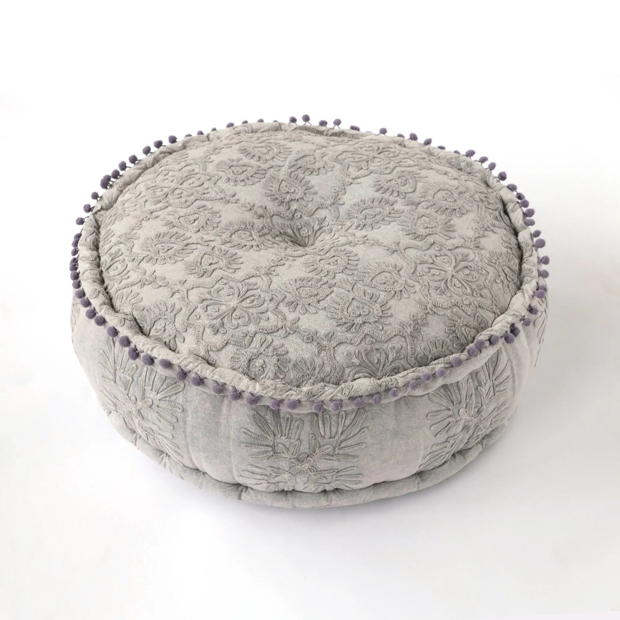 Pouf 'Tilak', grau, Ø 60 cm, H 20 cm