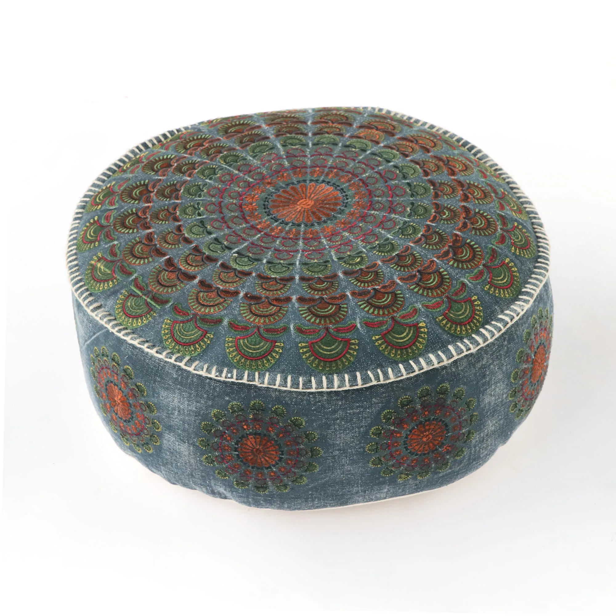 Pouf 'Chirula', denim, multicolor, Ø 60 cm, H 20 cm