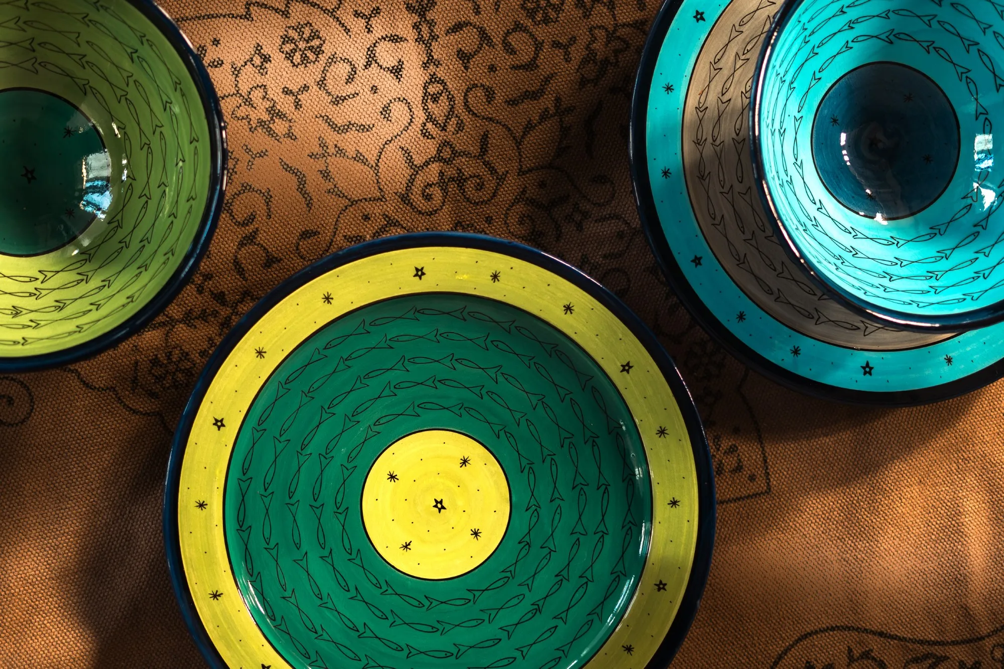 Zierteller 'Fisch', grün, Ø 40 cm, H 6 cm