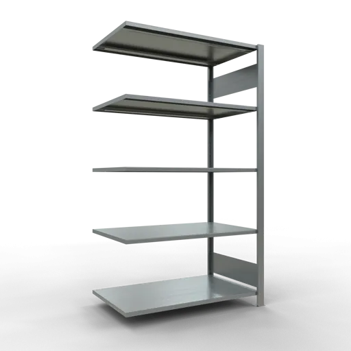 Schulte Büro-Fachbodenregal MULTIplus150 Stecksystem ohne Mittelanschlag | Anbauregal | Fachlast 150kg | 180x100x60cm | 5 Ebenen | Beidseitig nutzbar | Verzinkt