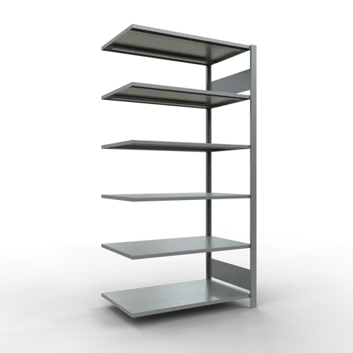 Schulte Büro-Fachbodenregal MULTIplus150 Stecksystem ohne Mittelanschlag | Anbauregal | Fachlast 150kg | 200x100x60cm | 6 Ebenen | Beidseitig nutzbar | Verzinkt