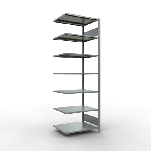 Schulte Büro-Fachbodenregal MULTIplus150 Stecksystem ohne Mittelanschlag | Anbauregal | Fachlast 150kg | 230x75x60cm | 7 Ebenen | Beidseitig nutzbar | Verzinkt