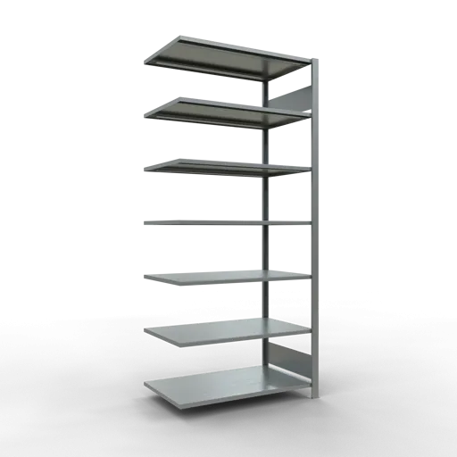 Schulte Büro-Fachbodenregal MULTIplus150 Stecksystem ohne Mittelanschlag | Anbauregal | Fachlast 150kg | 230x100x60cm | 7 Ebenen | Beidseitig nutzbar | Verzinkt