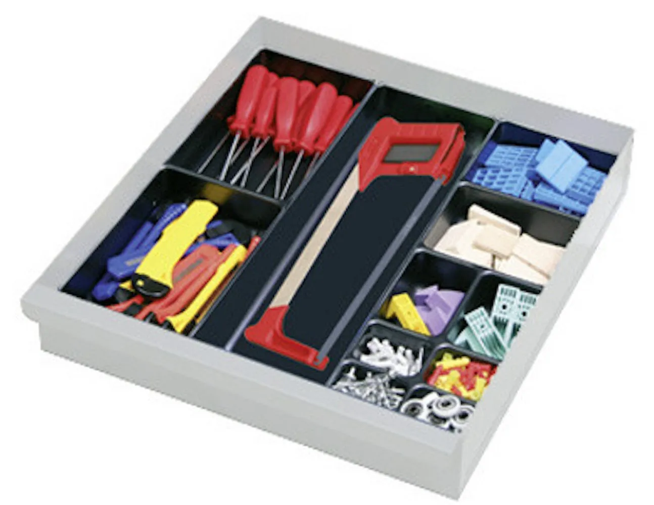 Einzelschublade mit Teleskopauszug für Werkzeugschrank | HxB 10x50cm | Lichtgrau