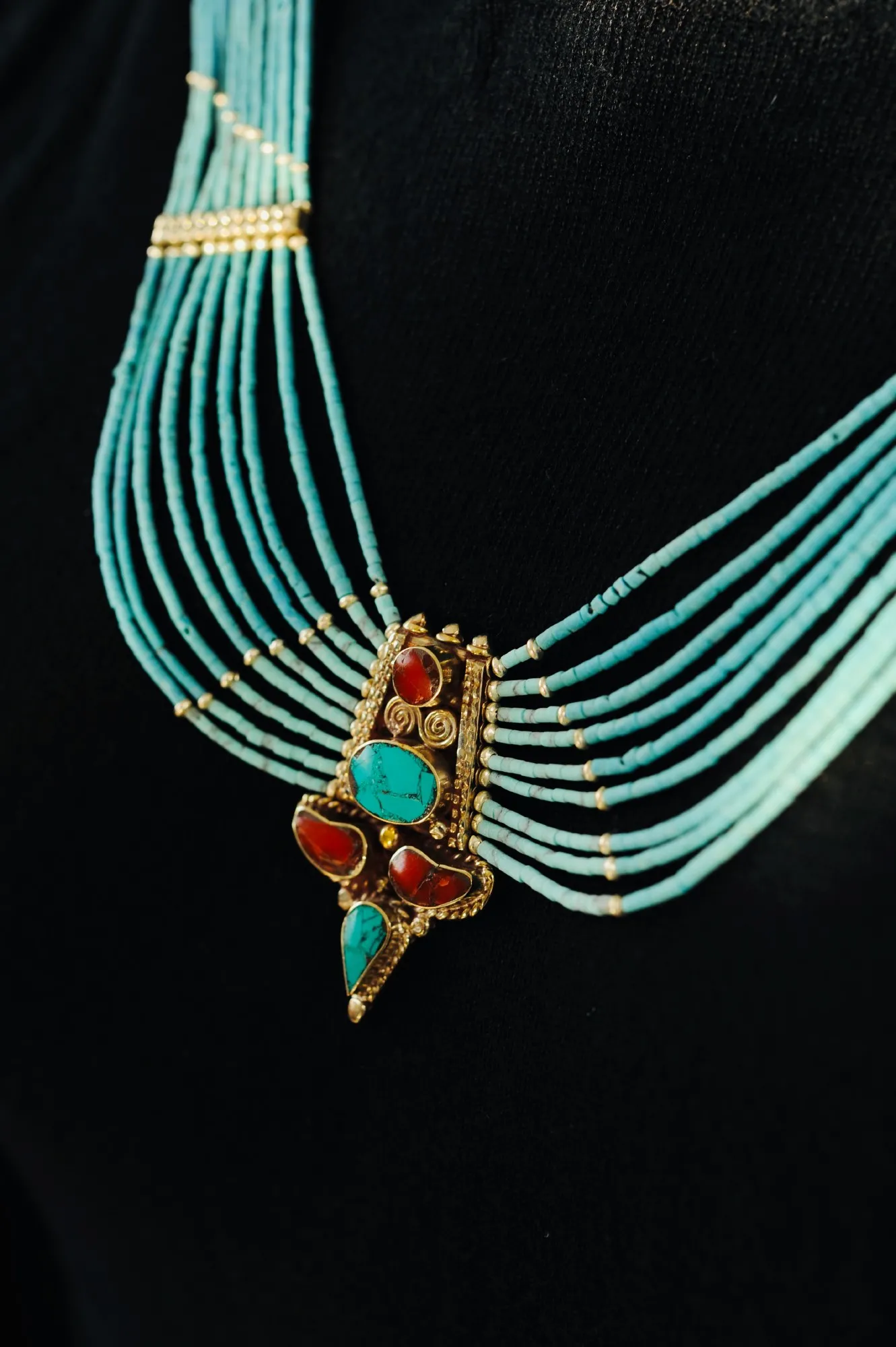 Collier Türkis, türkis, T 43 cm