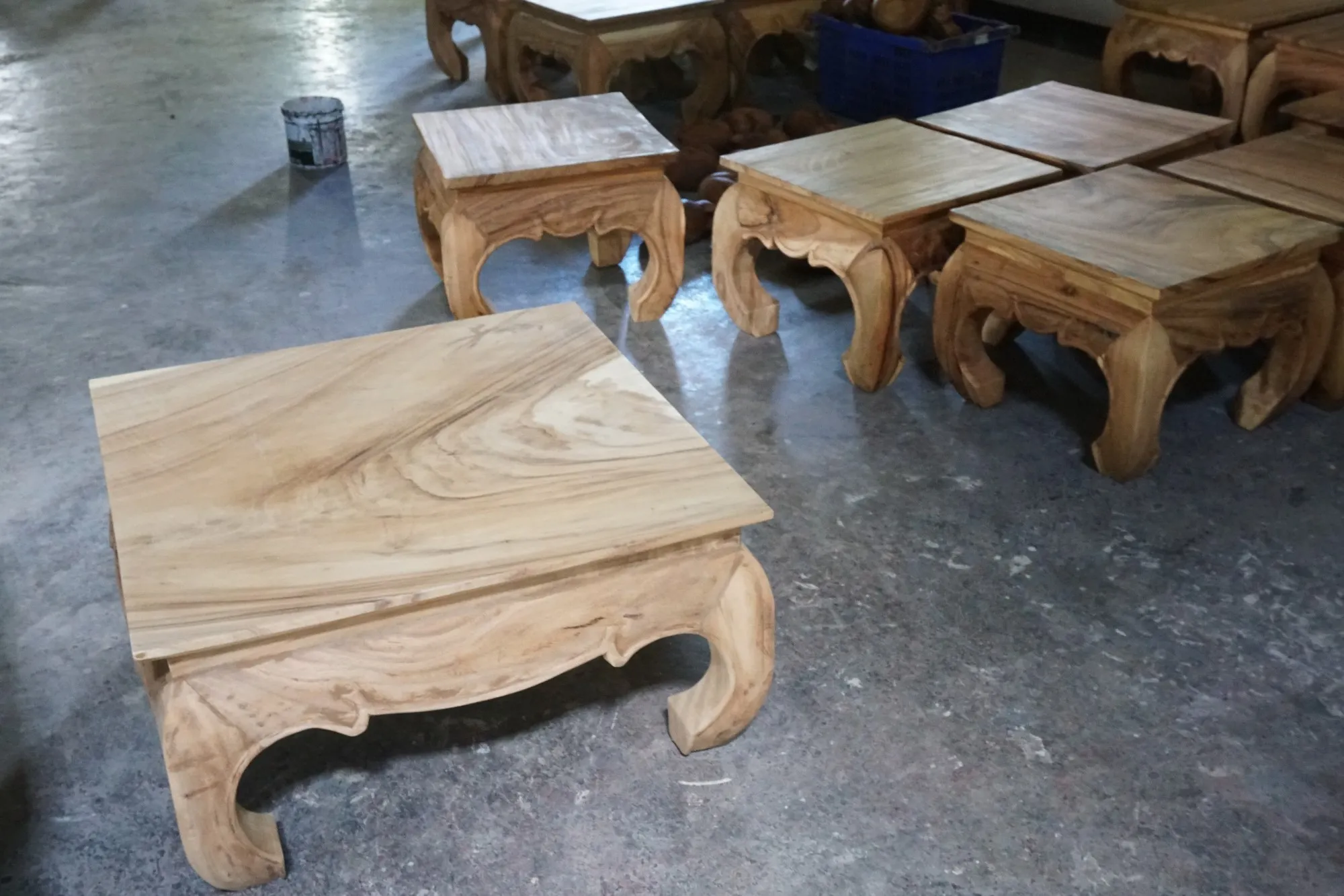 Opiumtisch, natur, T 80 cm, B 80 cm, H 40 cm