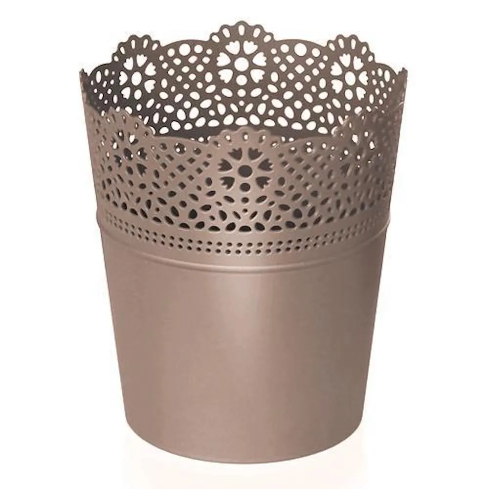 PROREGAL Blumentopf Spitzenmotiv 160mm, Mocca