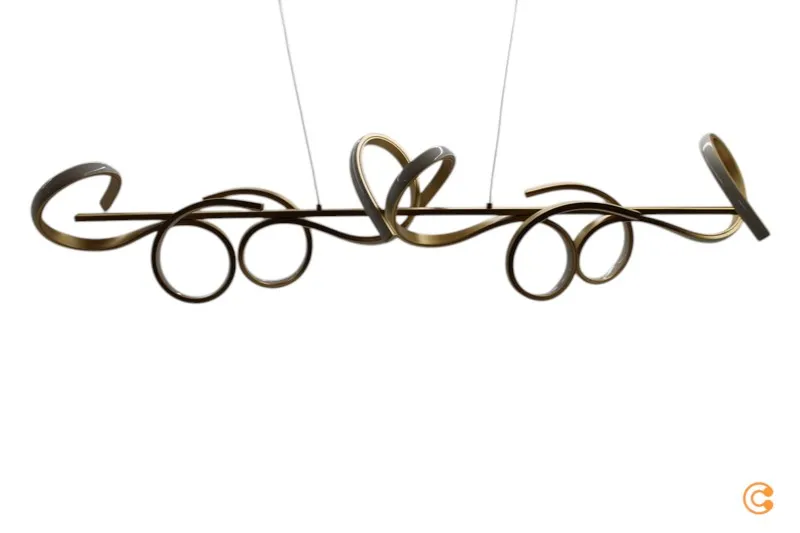 Just Light. Led Pendelleuchte Curls Hängelampe Deckenlampe Led Messing Matt B-Ware