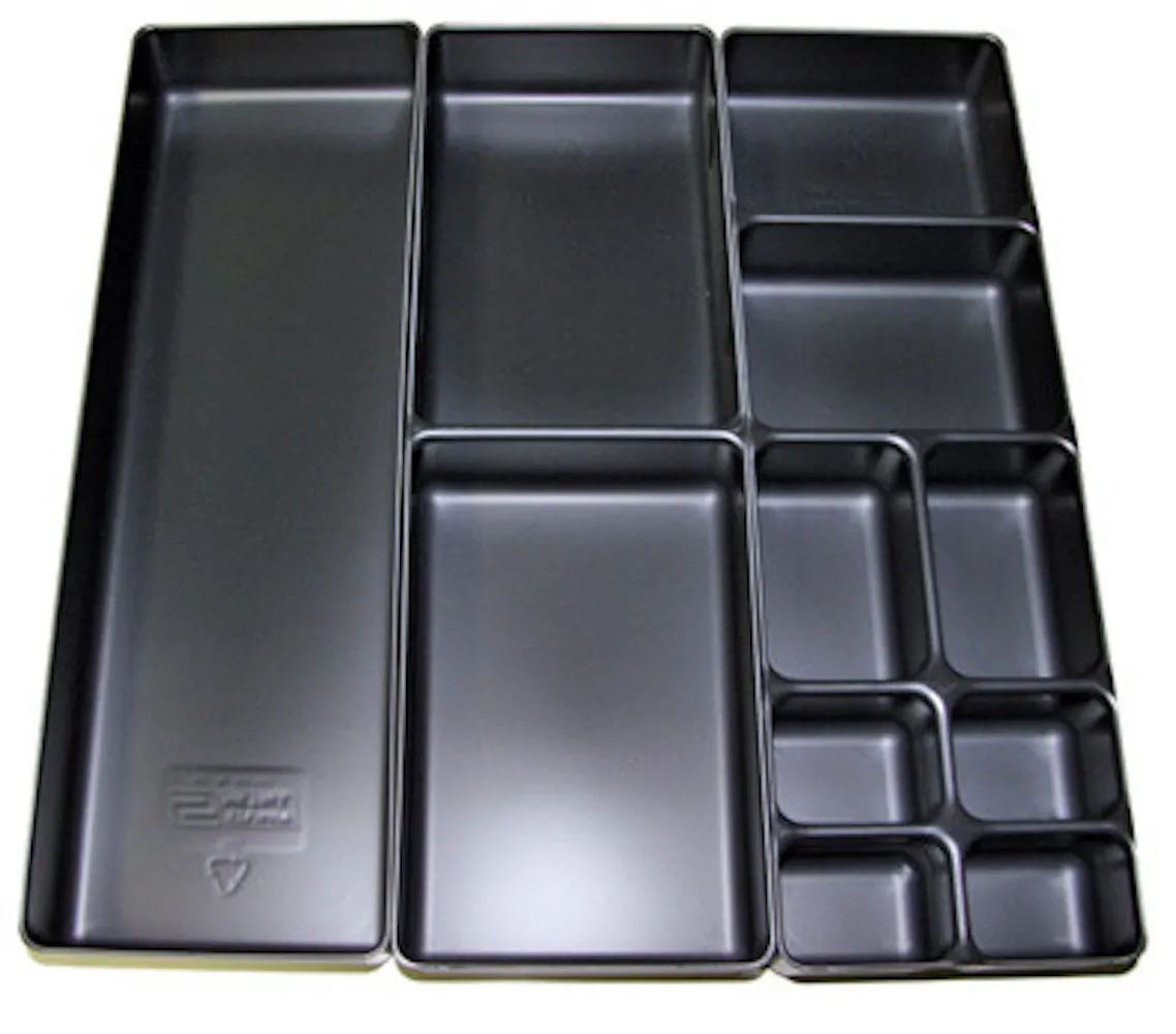 Kunsttoff-Schubladeneinteilung für Werkzeugschrank | Höhe 10cm | 1-fach, 2-fach und 8-fach | Schwarz