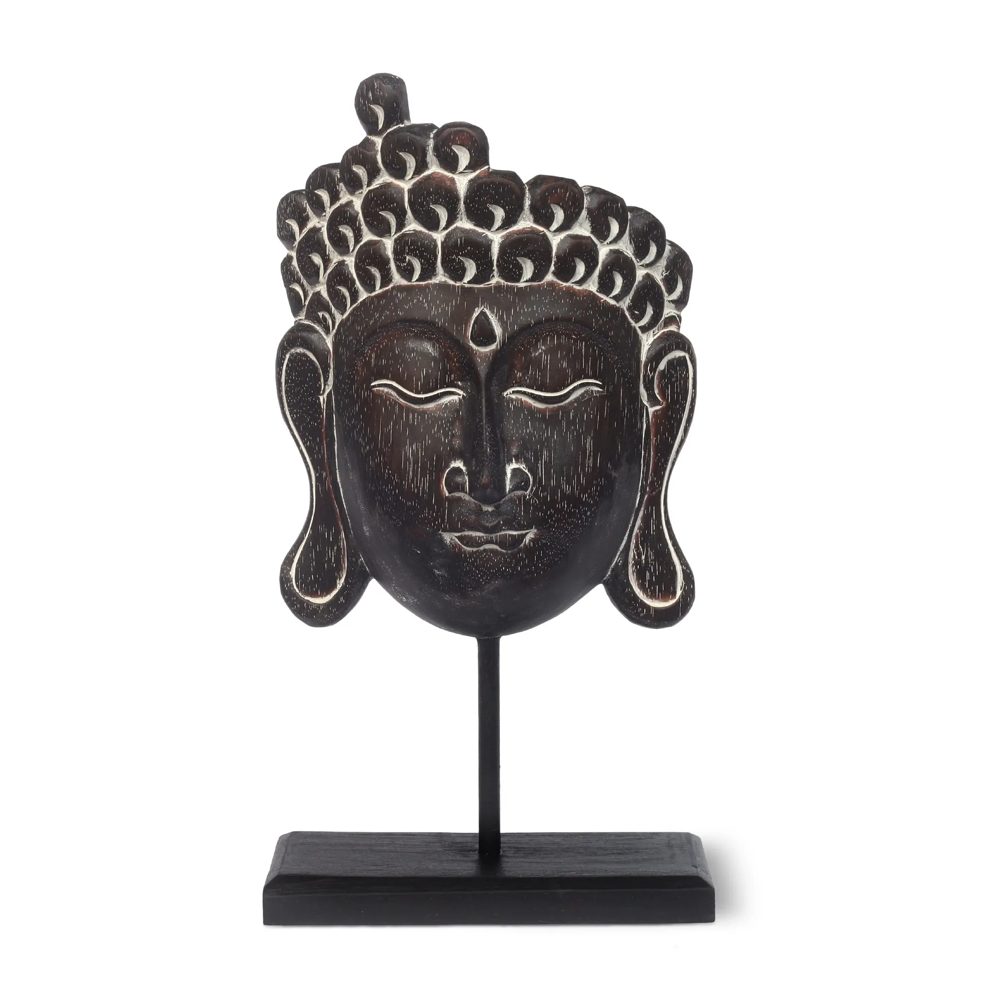 Buddha-Maske, dunkelbraun, H 46 cm, B 26 cm, L 10 cm