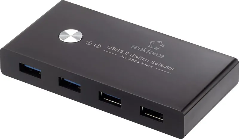 Renkforce Rf Shb 200 4 Port Usb 3.2 Gen 1 Umschalter + Hub (Usb 3.0) Schwarz  B-Ware