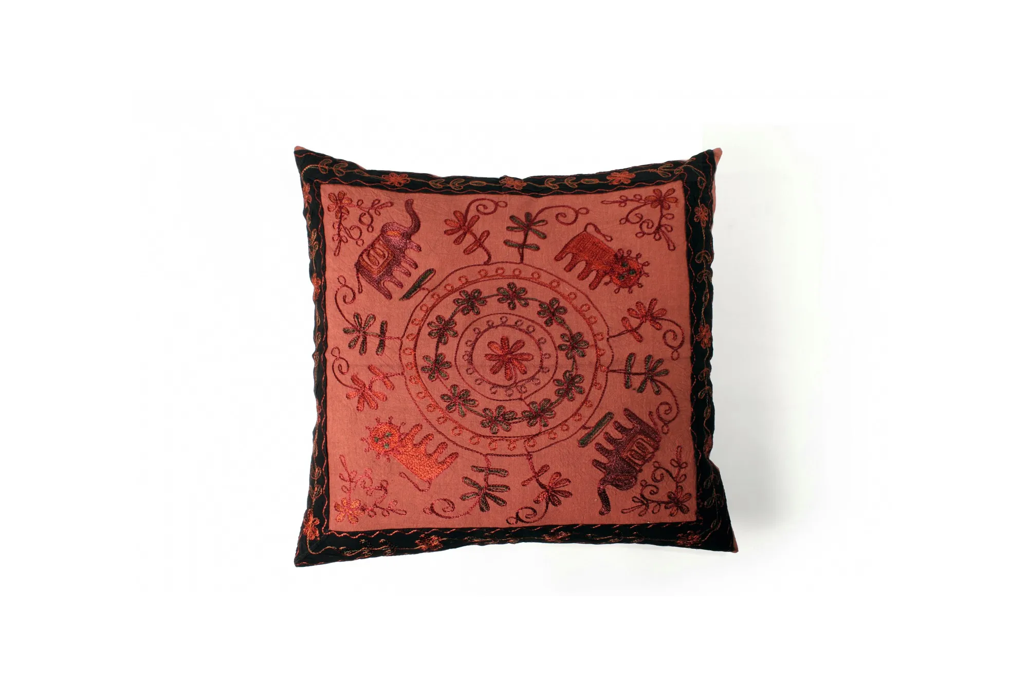 Kissenhülle 'Elefant', rot, schwarz, T 60 cm, B 60 cm