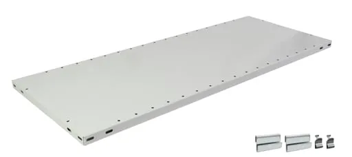 Fachboden für Schulte Eckregal Stecksystem | BxT 100x60cm| Inkl. 2 Aufhängekonsolen & 2 Fachbodenträger | Lichtgrau