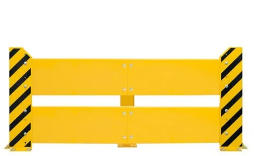 Schulte Rammschutzwand für Doppelregale | HxB 80x258cm | inkl. Rammschutzecken & Stützkonsole | Schwarz/Gelb