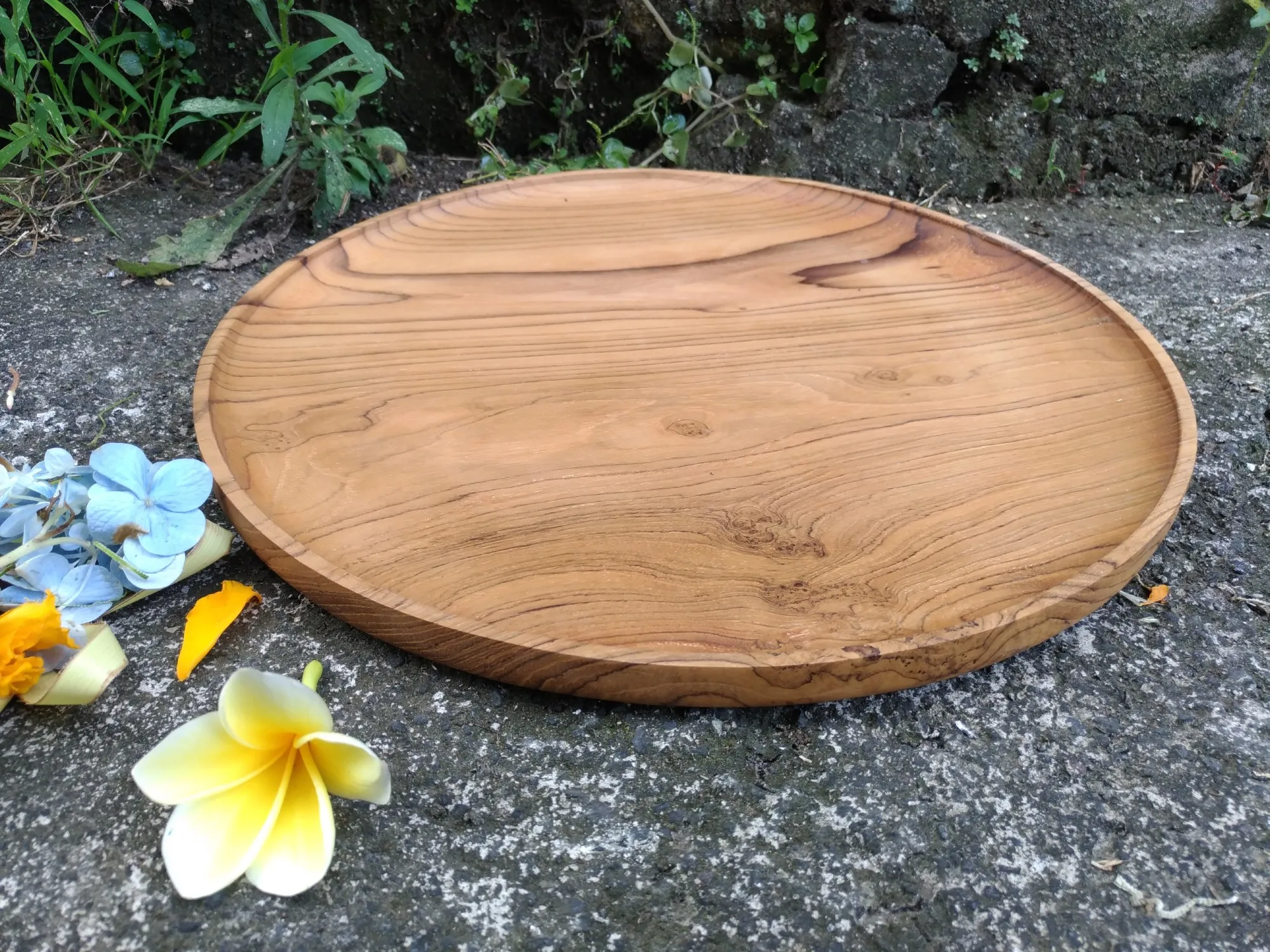 Tablett 'Teak', Ø 35 cm, H 1,5 cm