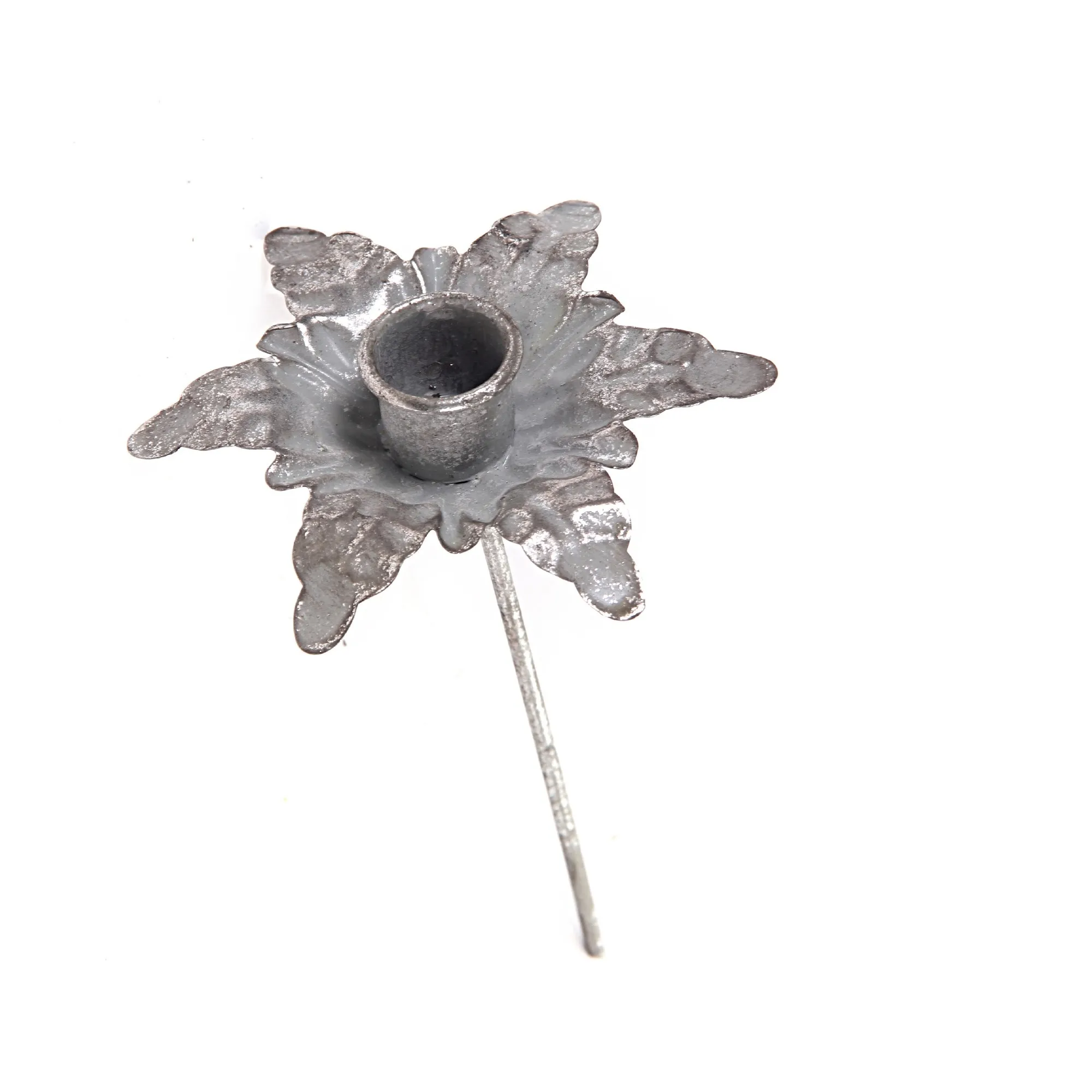 Kerzenstecker 'Alice', antik silber, Ø 11 cm, H 18 cm