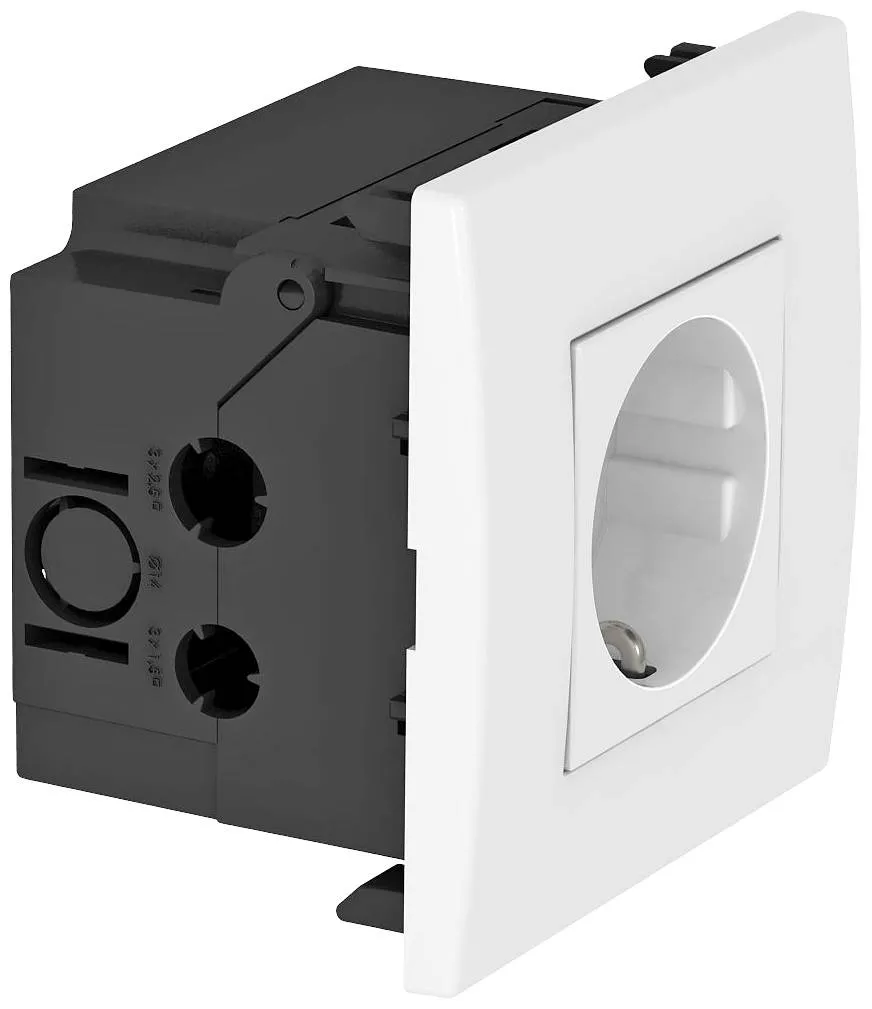 Obo Bettermann 6119401 Geräteeinsatz Steckdose B X H X T 84 X 84 X 60 Mm Weiß    B-Ware